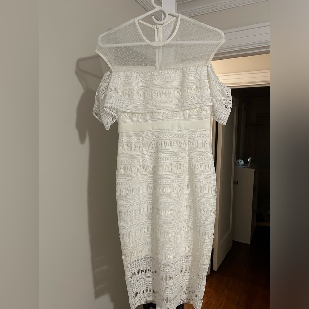 Bardot white lace dress